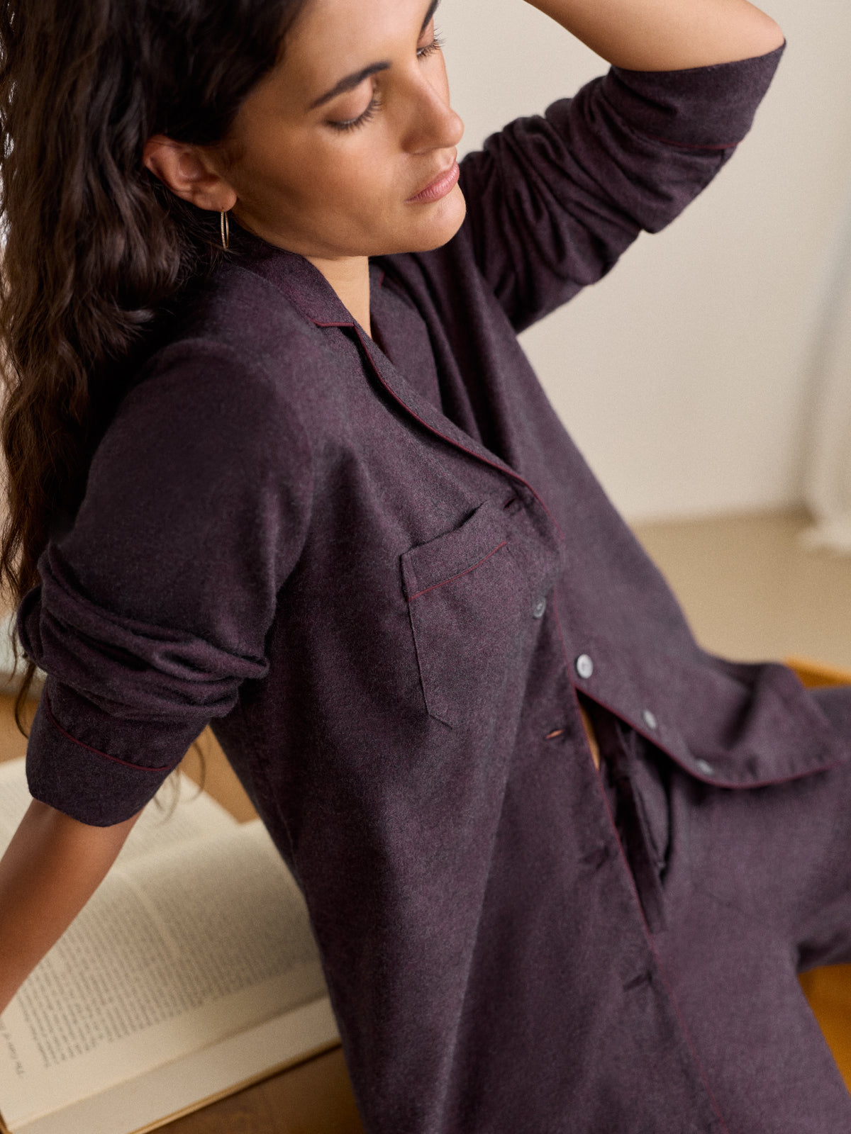 Arley Cotton Cashmere Pyjamas Burgundy