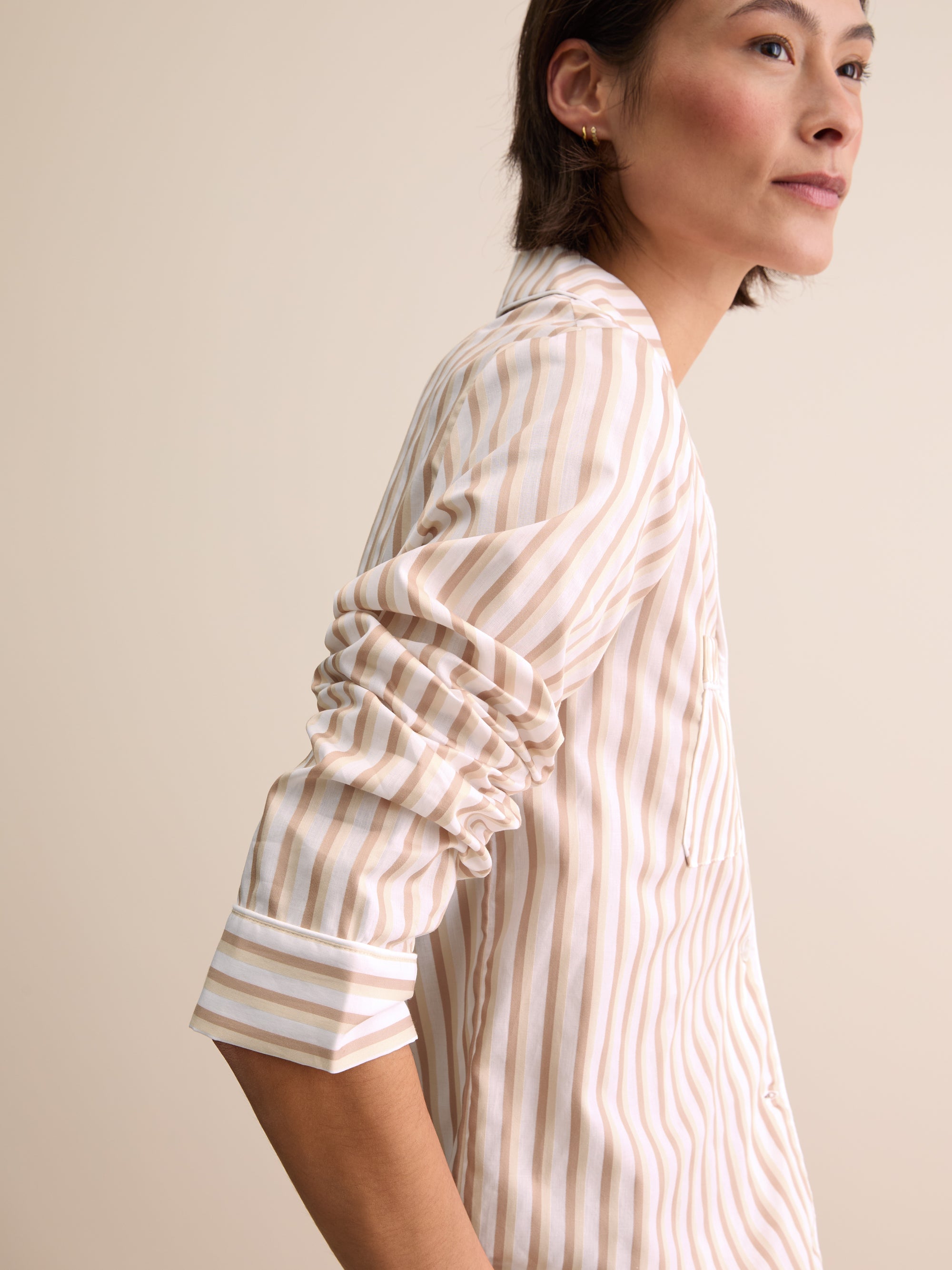 Women's Pyjamas Capri Cotton Batiste Fawn Stripe