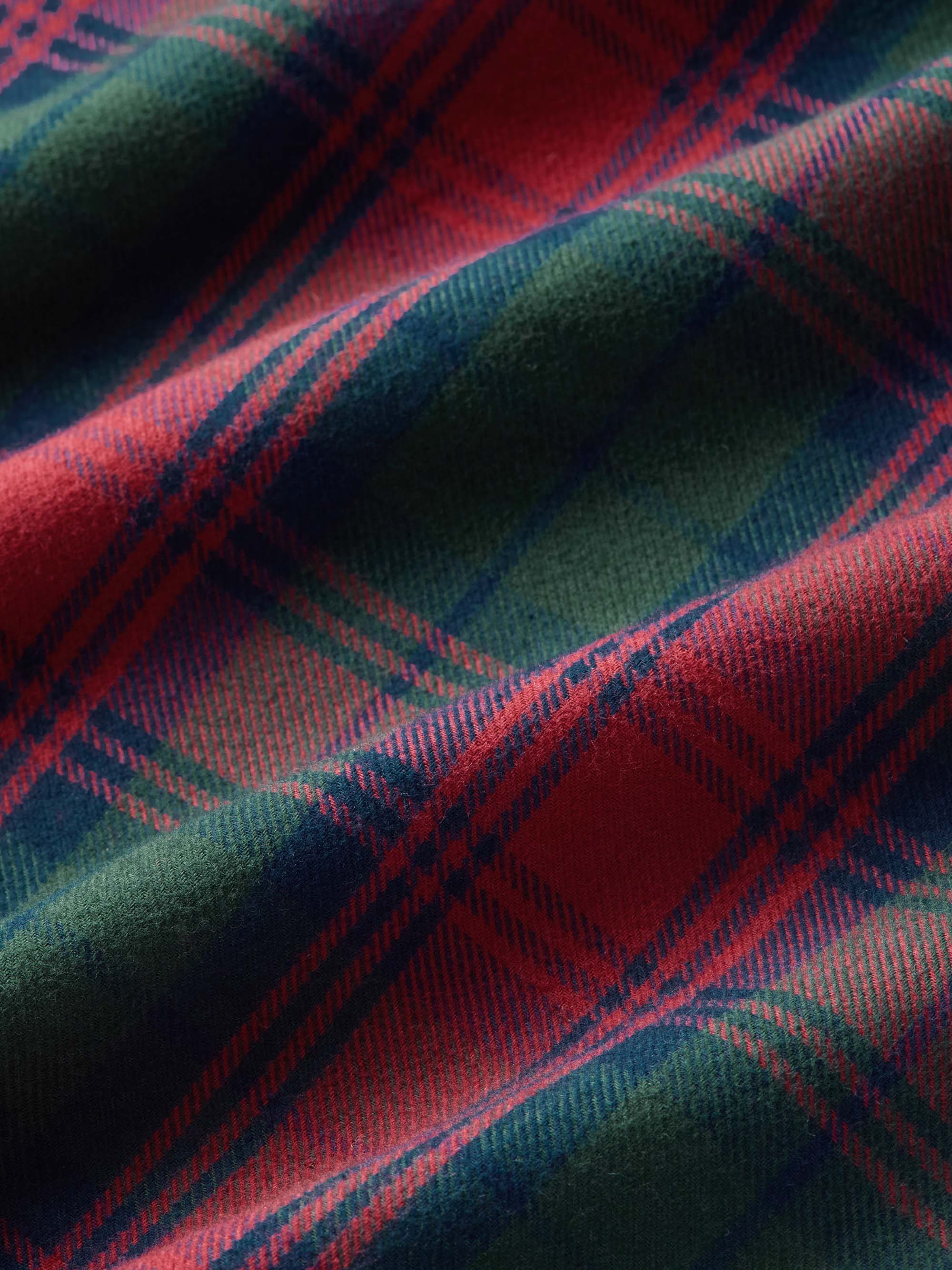 Men's Lounge Trousers Kelburn Brushed Cotton Burgundy Red & Green Check