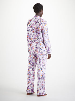 Women's Pyjamas Cotton Batiste White Wildflower Print