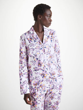 Women's Pyjamas Cotton Batiste White Wildflower Print