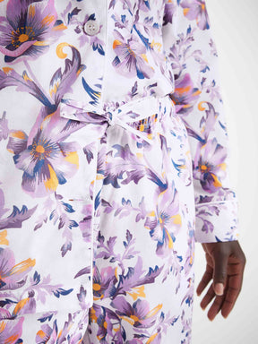Women's Pyjamas Cotton Batiste White Wildflower Print