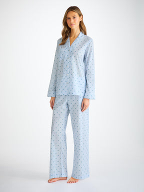 Women's Pyjamas Cotton Batiste Blue Elephant Print