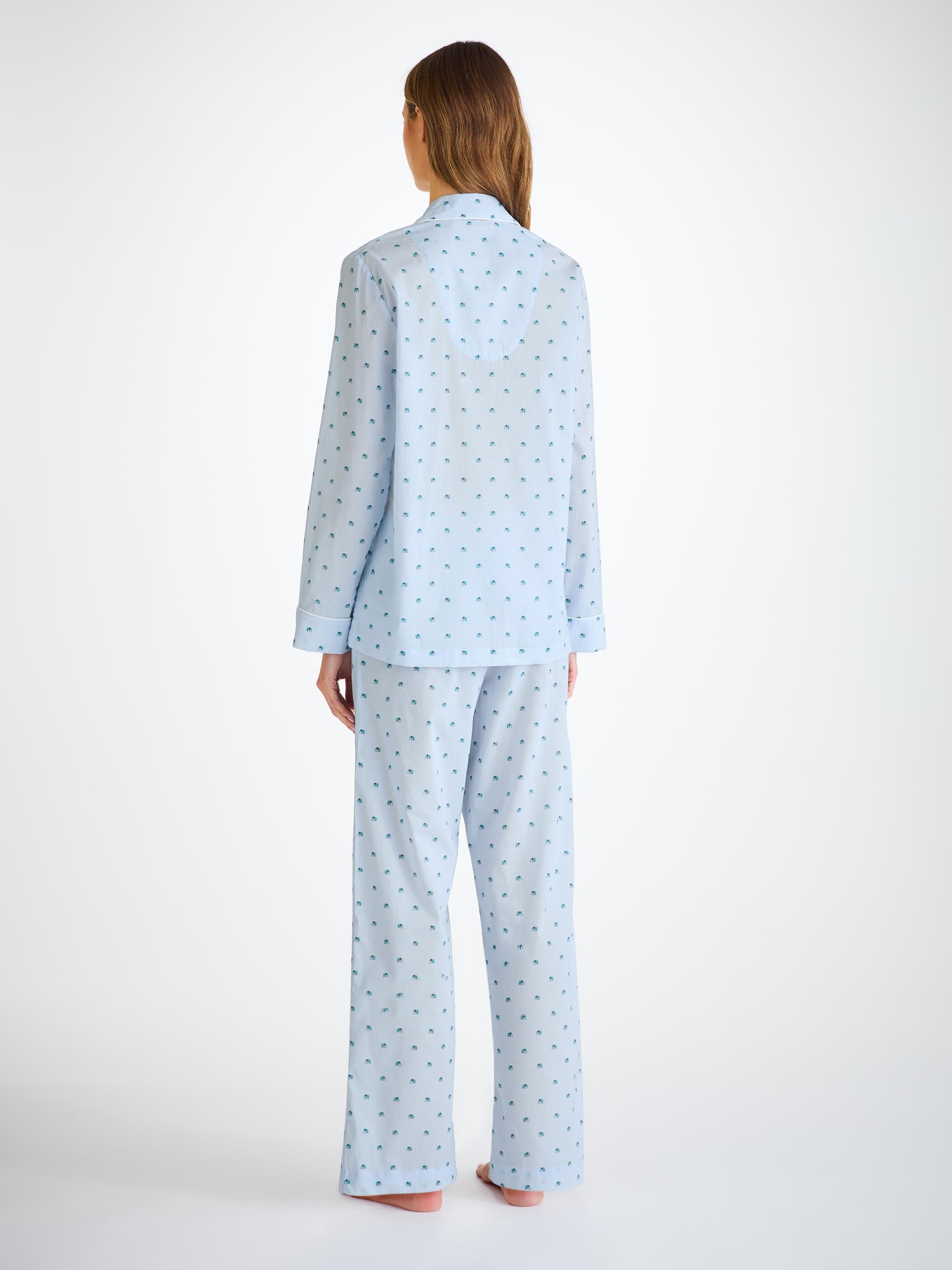 Women's Pyjamas Cotton Batiste Blue Elephant Print