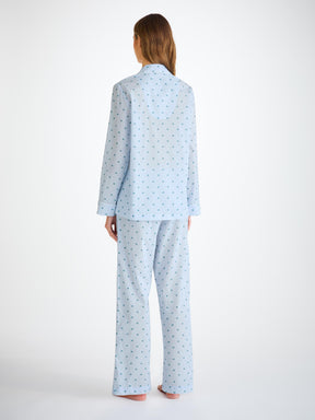 Women's Pyjamas Cotton Batiste Blue Elephant Print