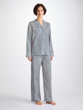 Women's Pajamas Cotton Batiste Jungle Green Scalloped Leaf Print