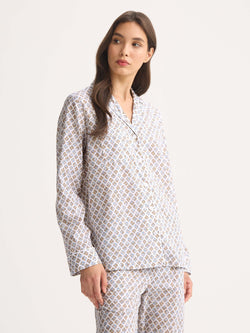 Women's Pajamas Cotton Batiste Neutral White Diamond Print