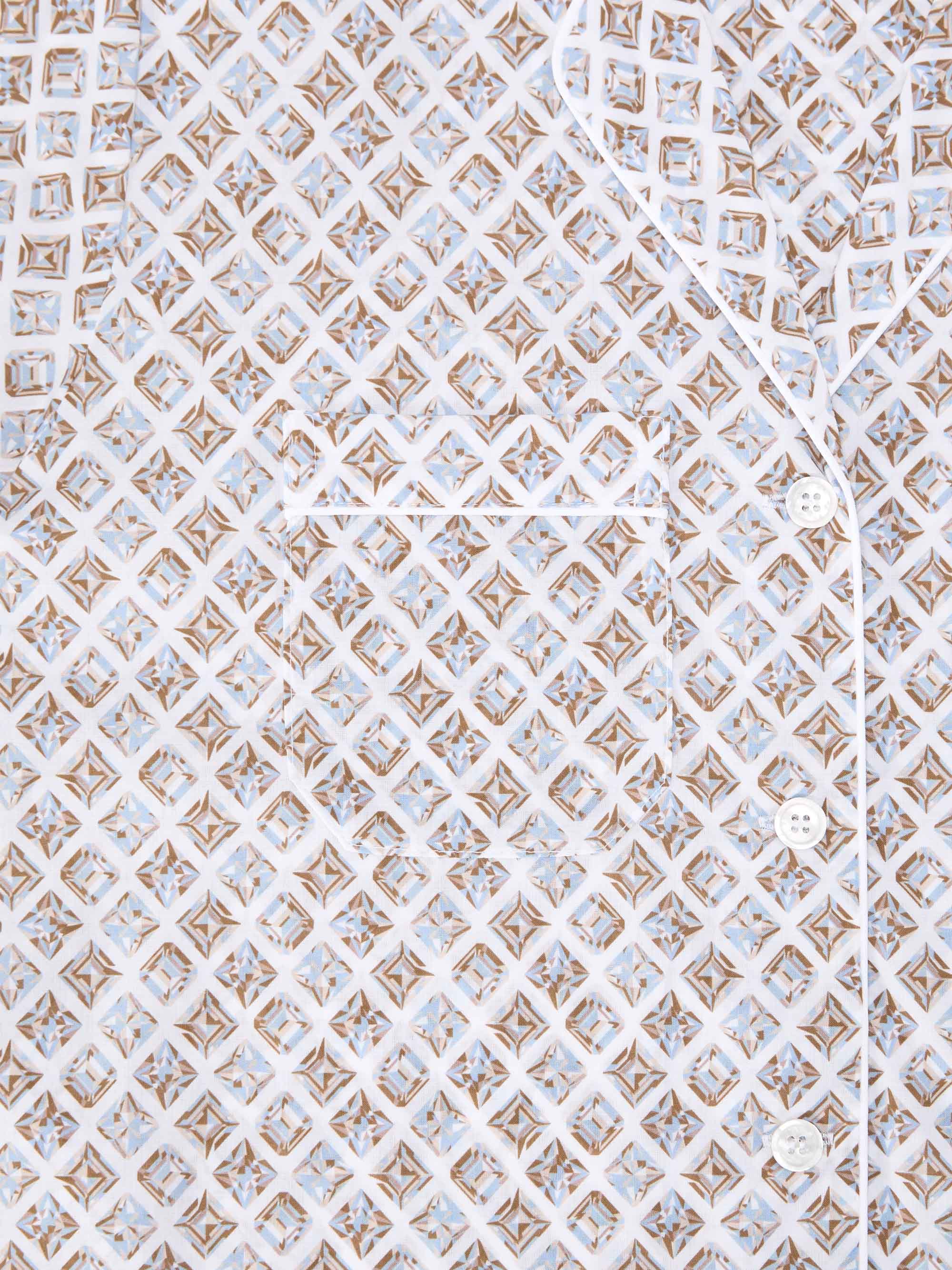 Women's Pajamas Cotton Batiste Neutral White Diamond Print
