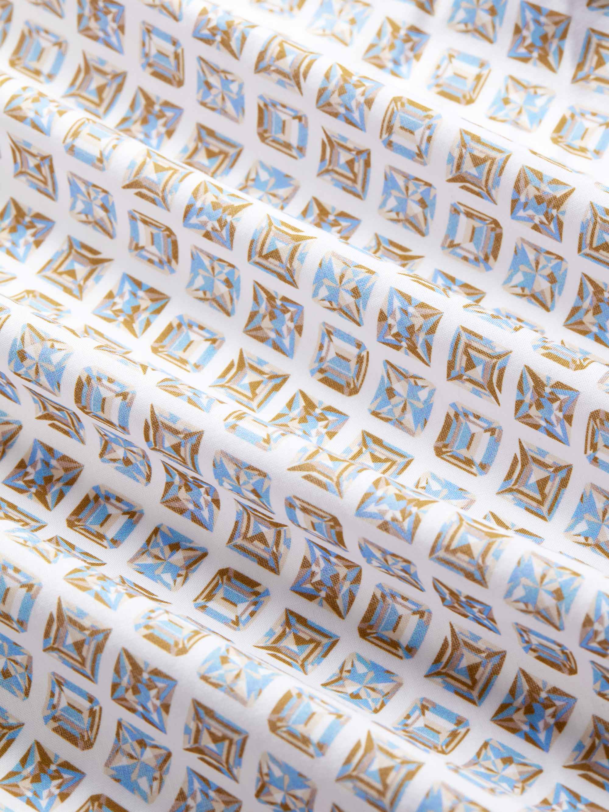 Women's Pajamas Cotton Batiste Neutral White Diamond Print