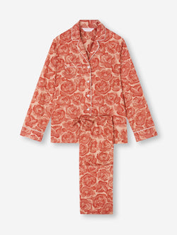Women's Pajamas Cotton Batiste Rustic Red Rose Print