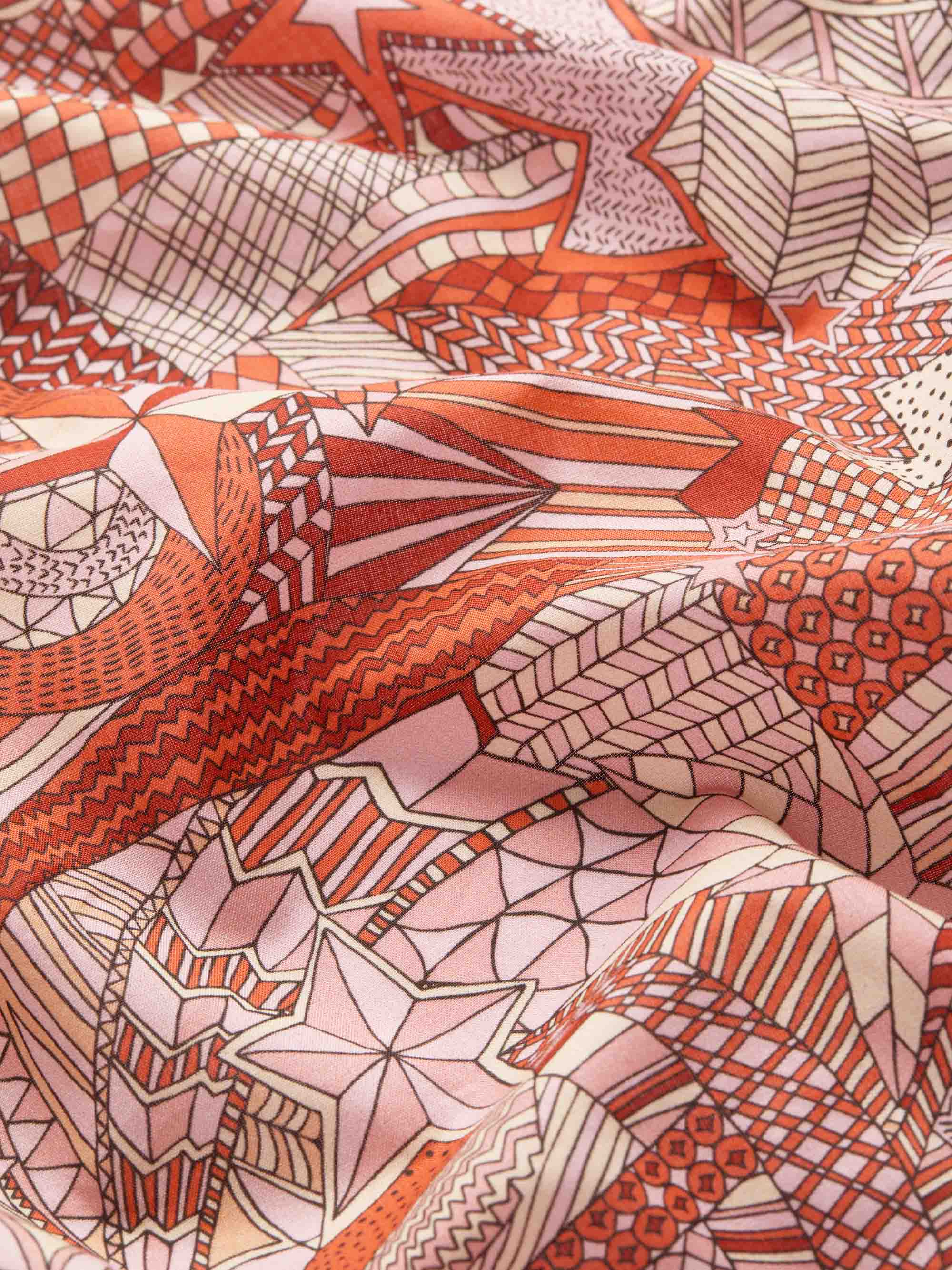 Women's Pyjamas Cotton Batiste Rustic Red Celebration Print