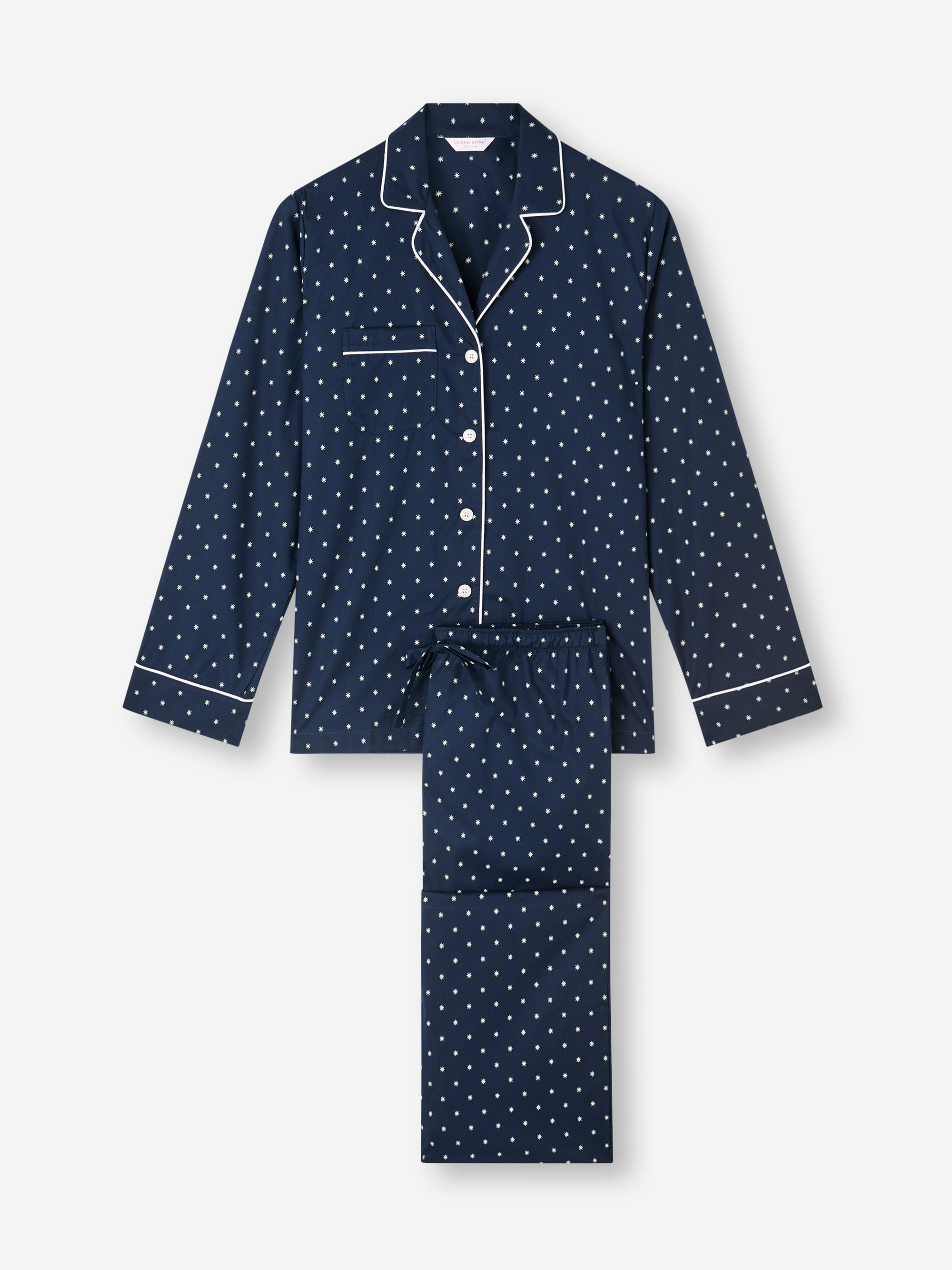 Women's Pajamas Cotton Batiste Navy Blue Starburst Print