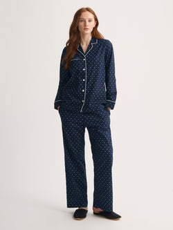 Women's Pyjamas Cotton Batiste Navy Blue Starburst Print