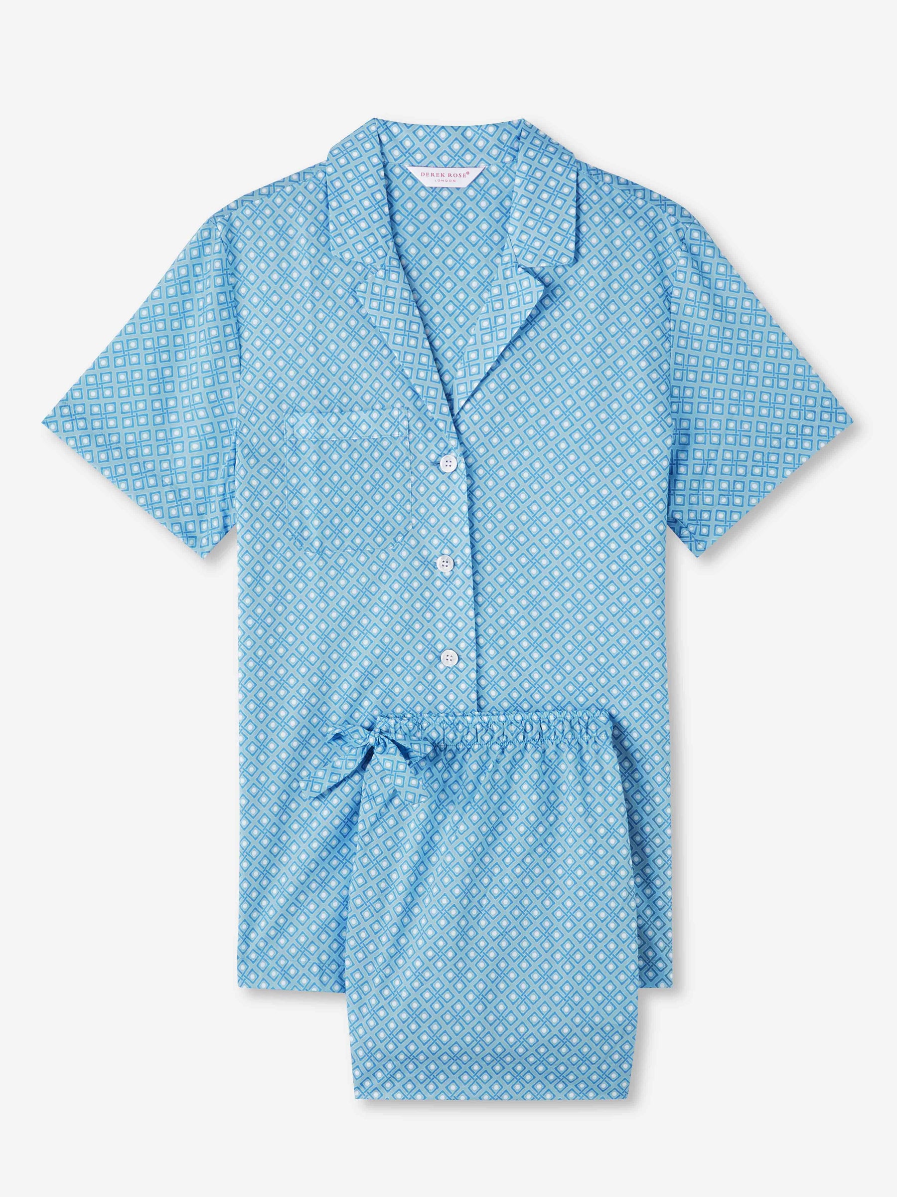 Women's Short Pyjamas Ledbury 56 Cotton Batiste Blue