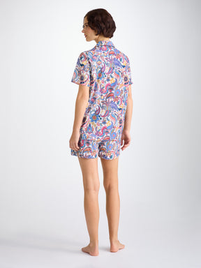 Women's Short Pajamas Cotton Batiste Multi Jungle Paisley Print