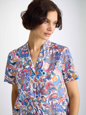 Women's Short Pajamas Cotton Batiste Multi Jungle Paisley Print