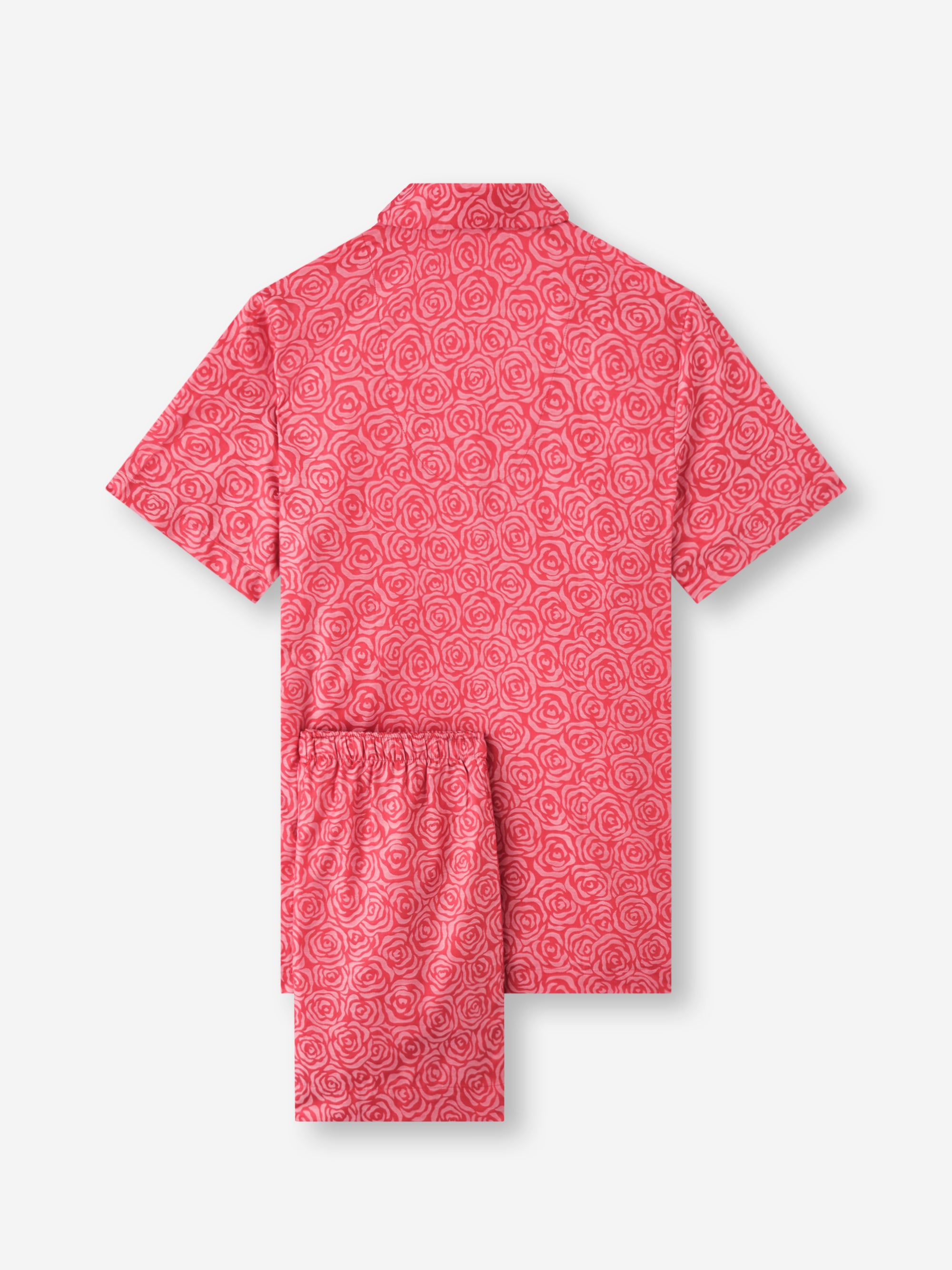 Women's Short Pyjamas Paris Cotton Jacquard Red Rose