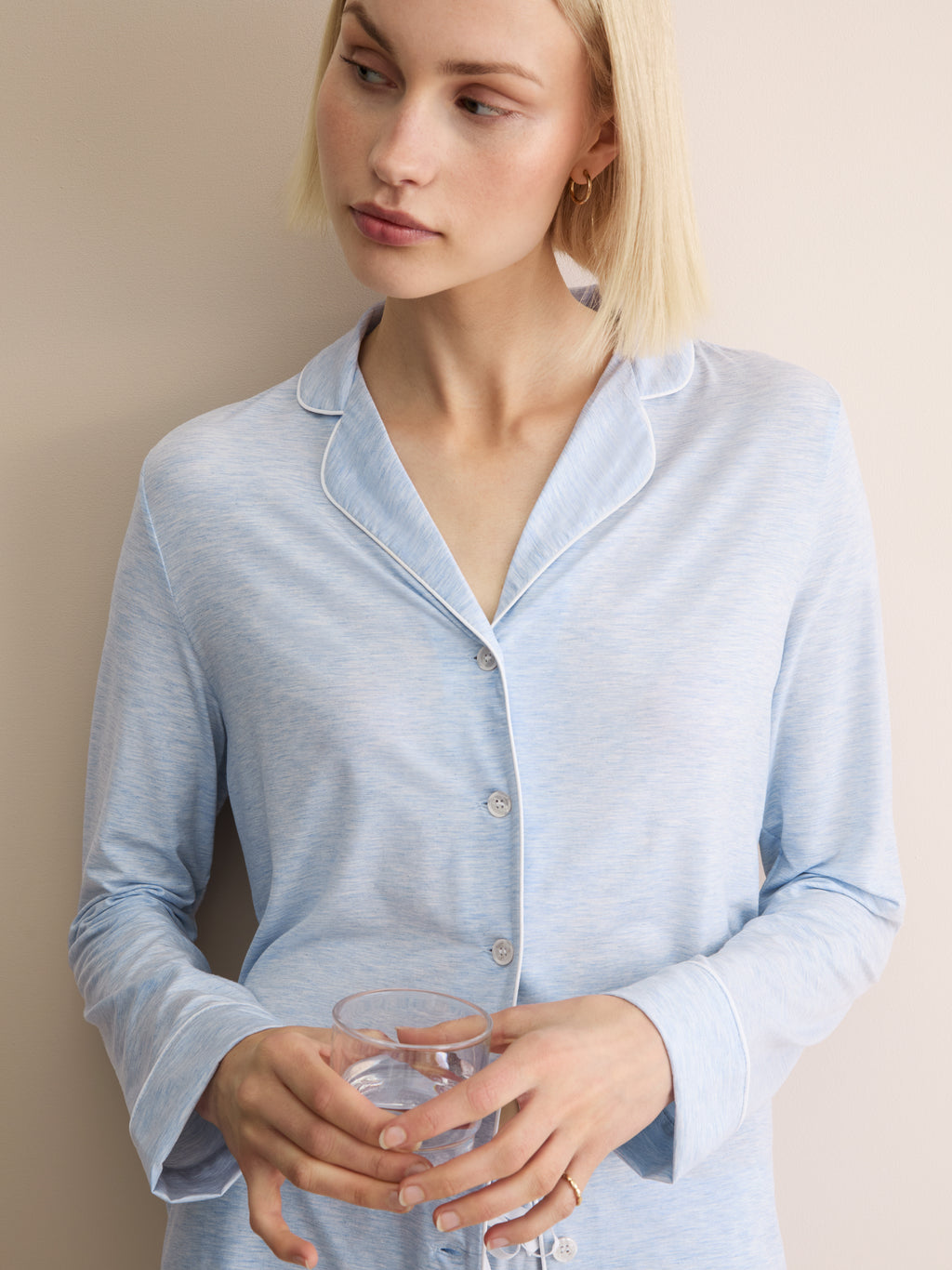 Pyjamas Ethan Micro Modal Stretch Light Blue Marl