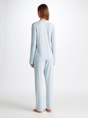 Women's Pyjamas Ethan Micro Modal Stretch Light Blue Marl