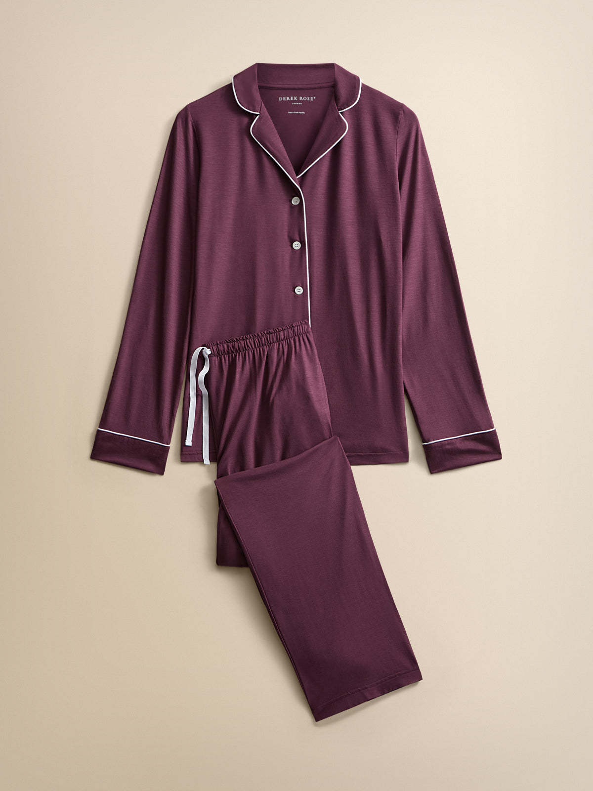 Lara Micro Modal Pajamas Mauve Wine