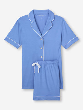 Women's Short Pyjamas Lara Micro Modal Stretch Periwinkle