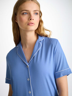 Women's Short Pyjamas Lara Micro Modal Stretch Periwinkle