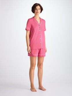 Women's Short Pyjamas Lara Micro Modal Stretch Flamingo Pink