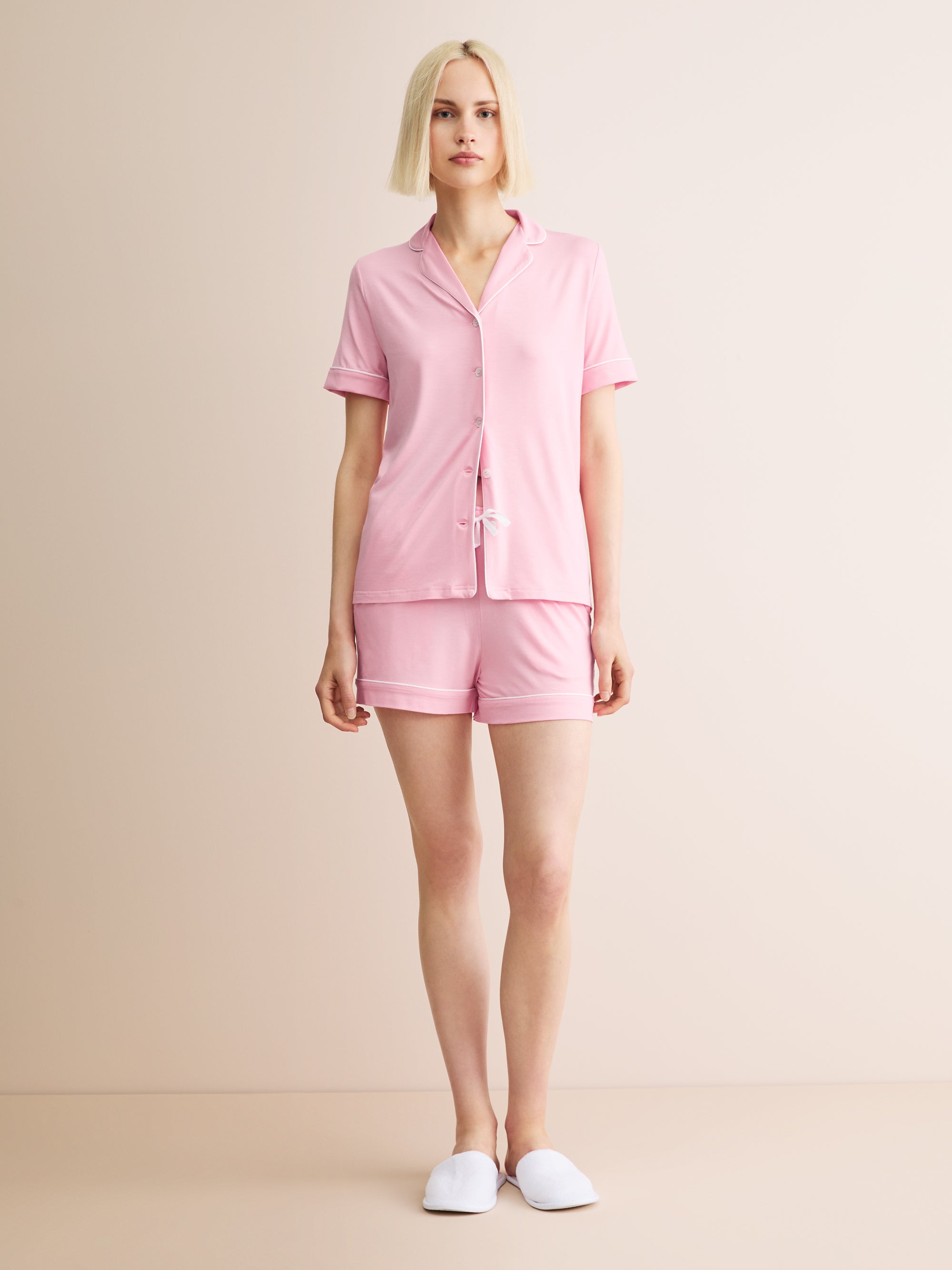 Women's Lara Micro Modal Short Pyjamas Ballet Pink | Derek Rose