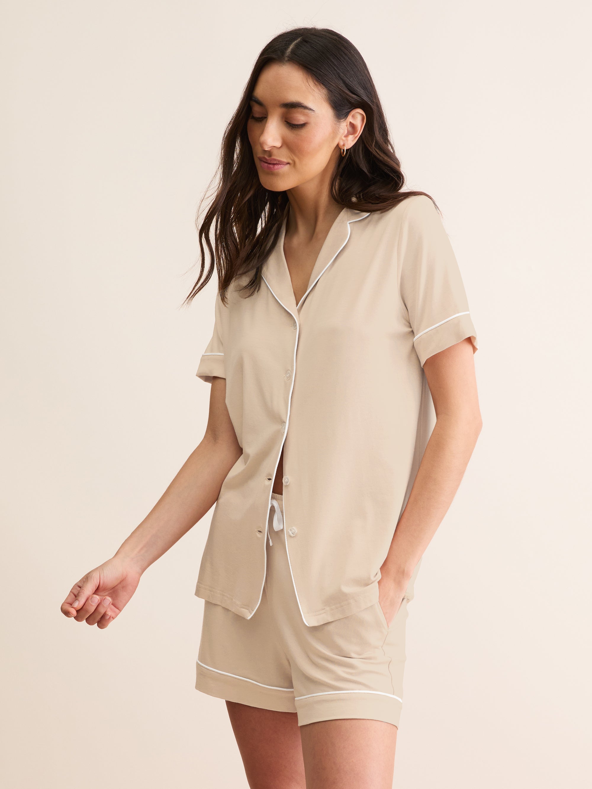 Women's Short Pyjamas Lara Micro Modal Stretch Champagne