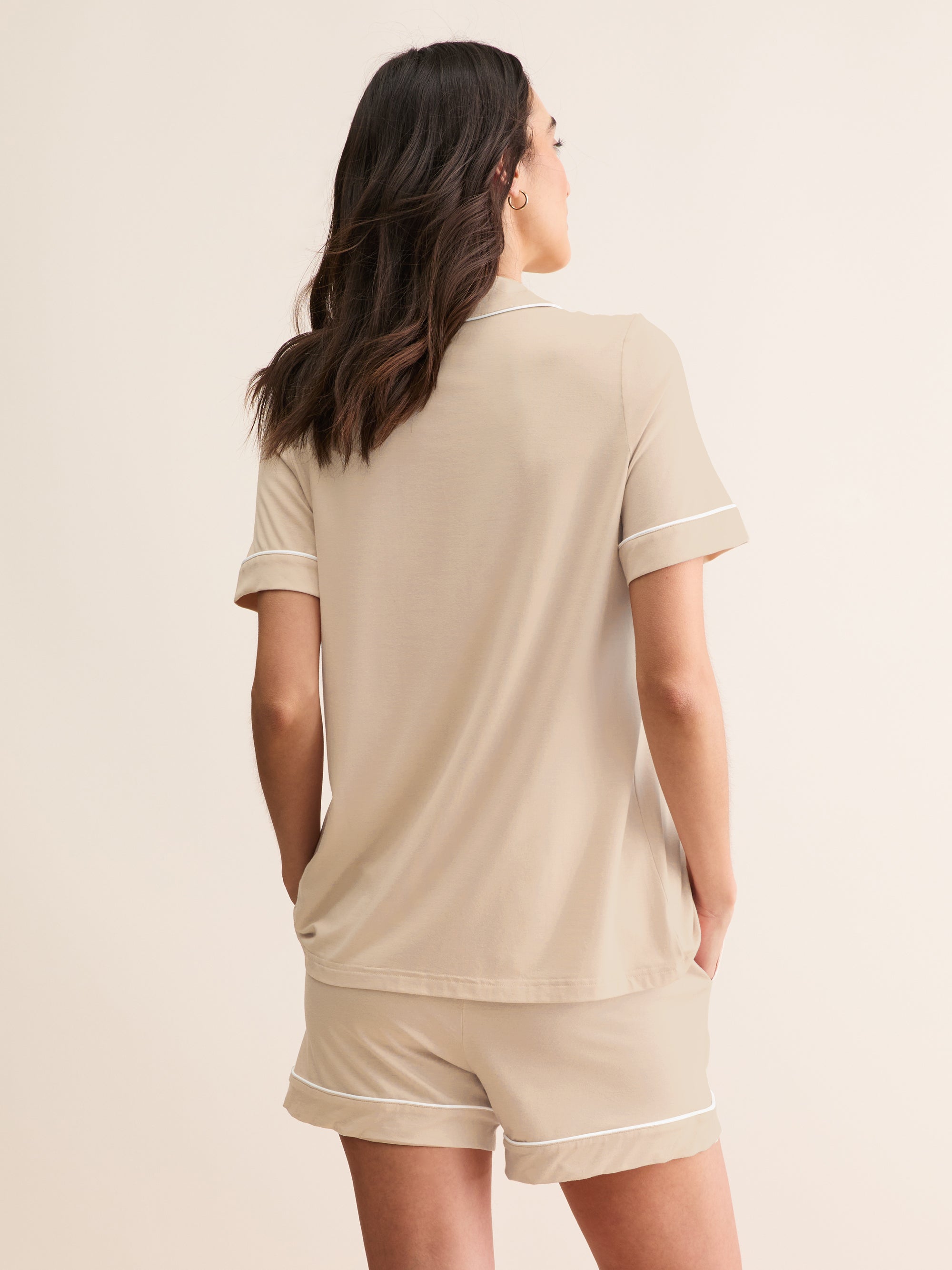 Women's Short Pyjamas Lara Micro Modal Stretch Champagne