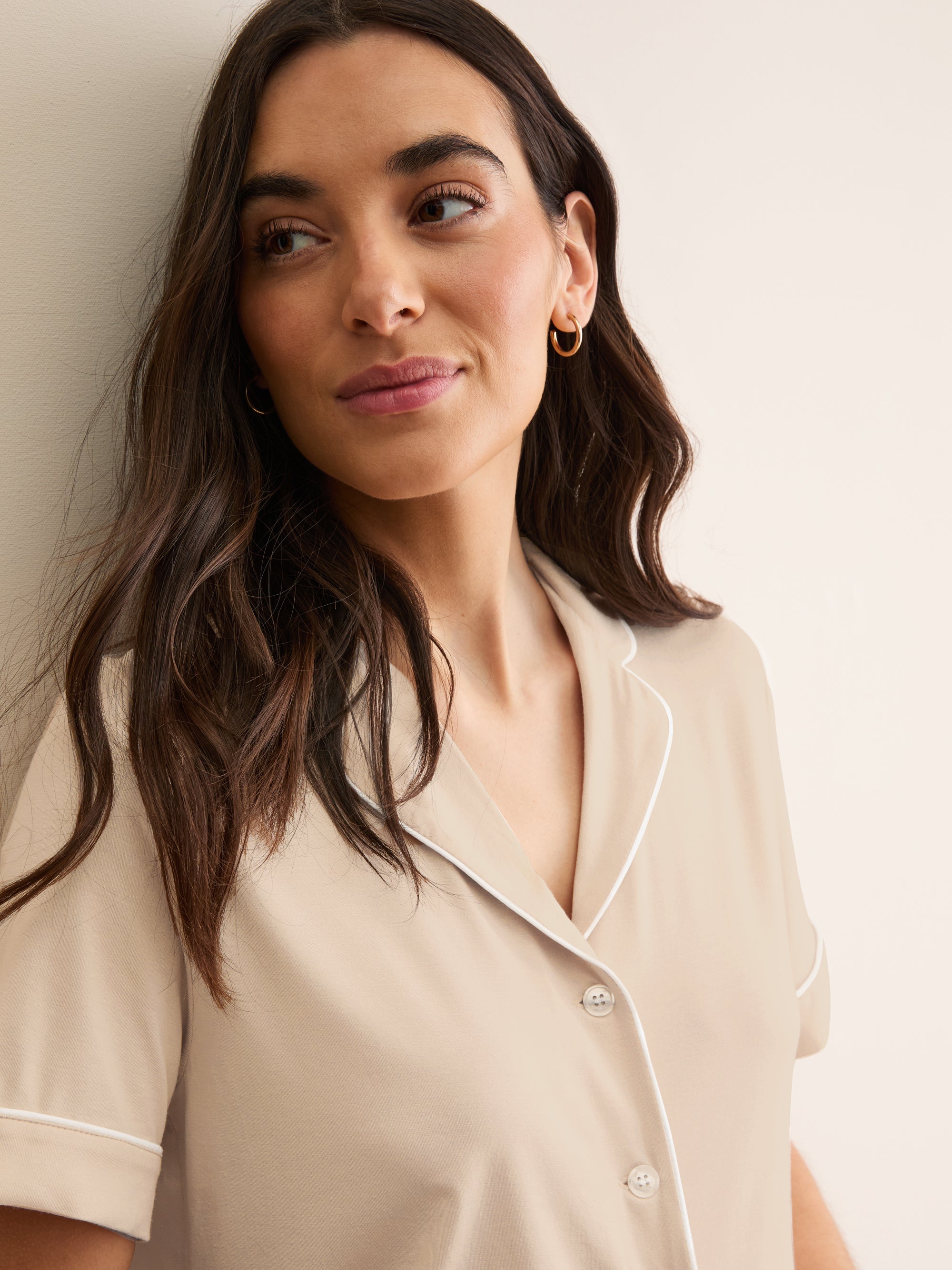 Women's Short Pyjamas Lara Micro Modal Stretch Champagne | Derek Rose