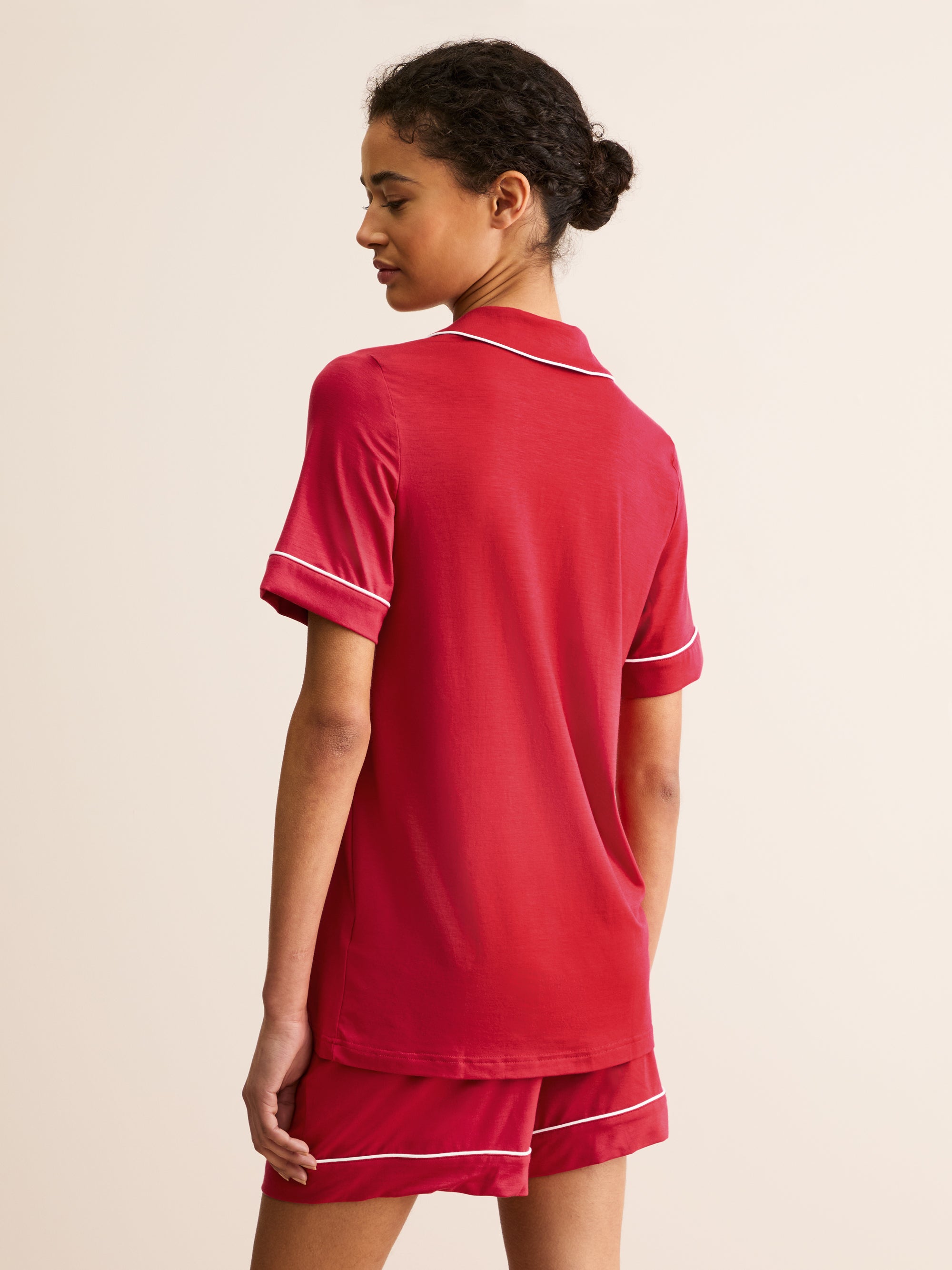Women's Short Pajamas Lara Micro Modal Stretch Cherry Red
