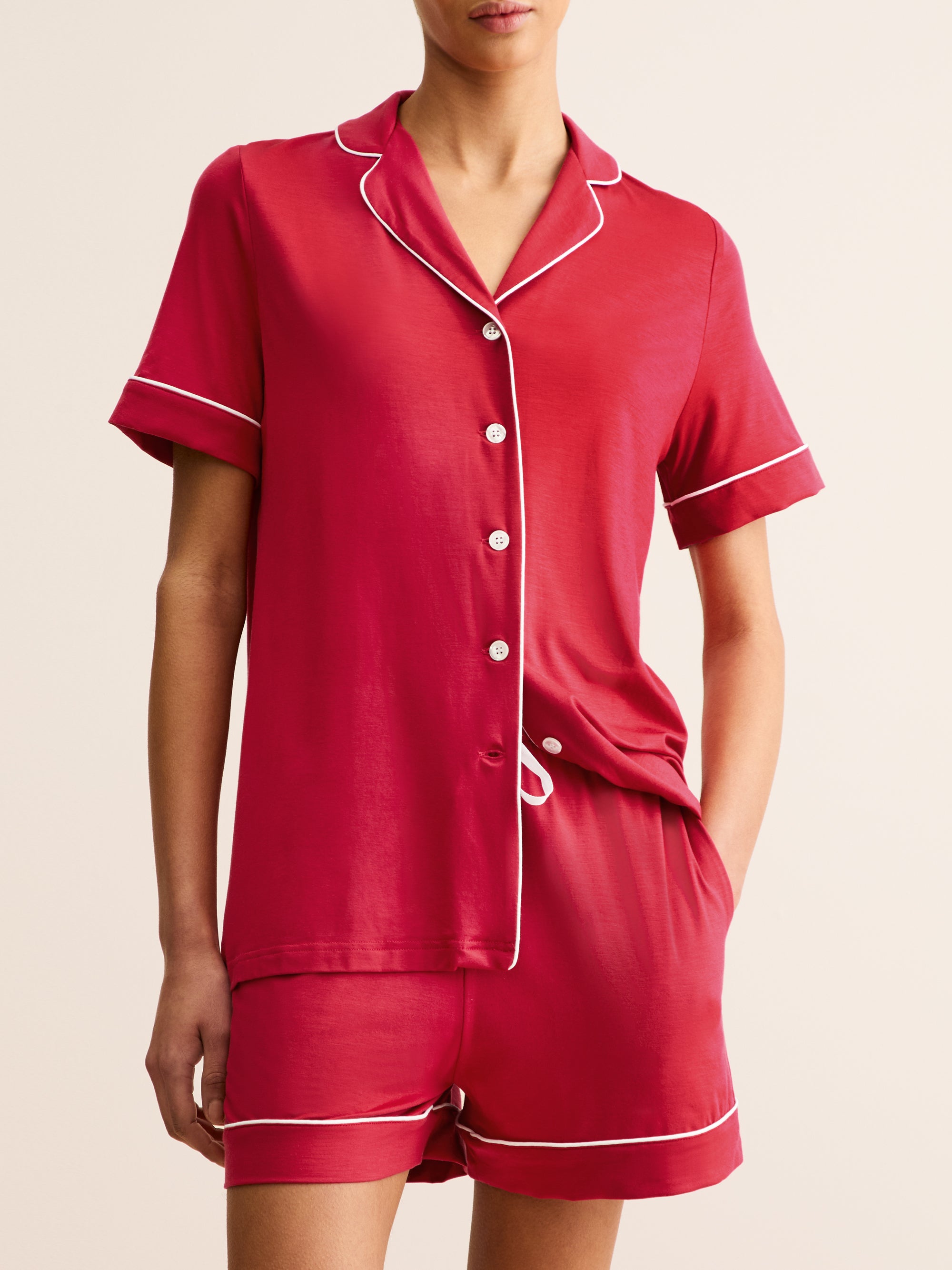 Women's Short Pajamas Lara Micro Modal Stretch Cherry Red