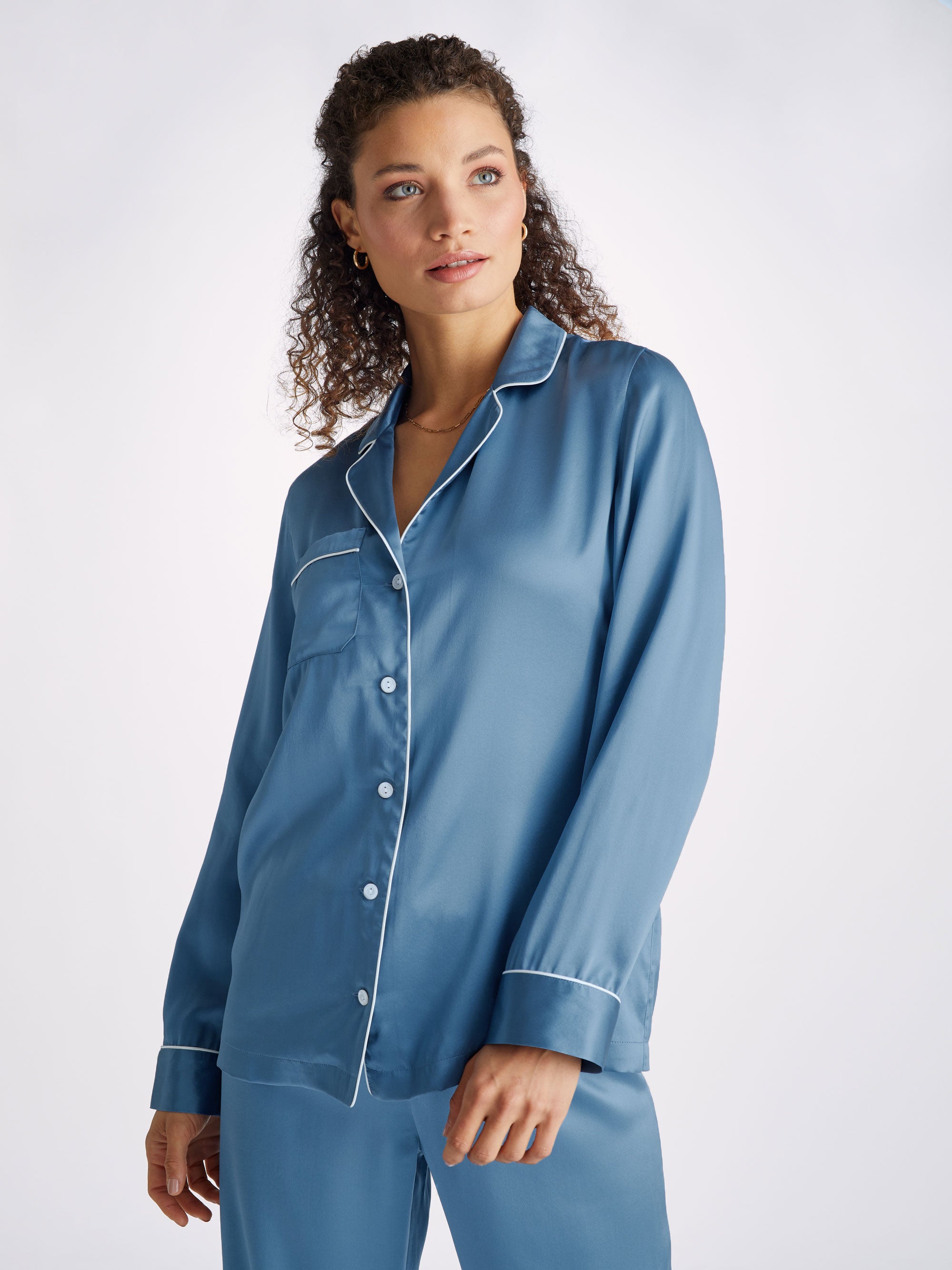 Women's Pyjamas Bailey Silk Satin Soft Denim