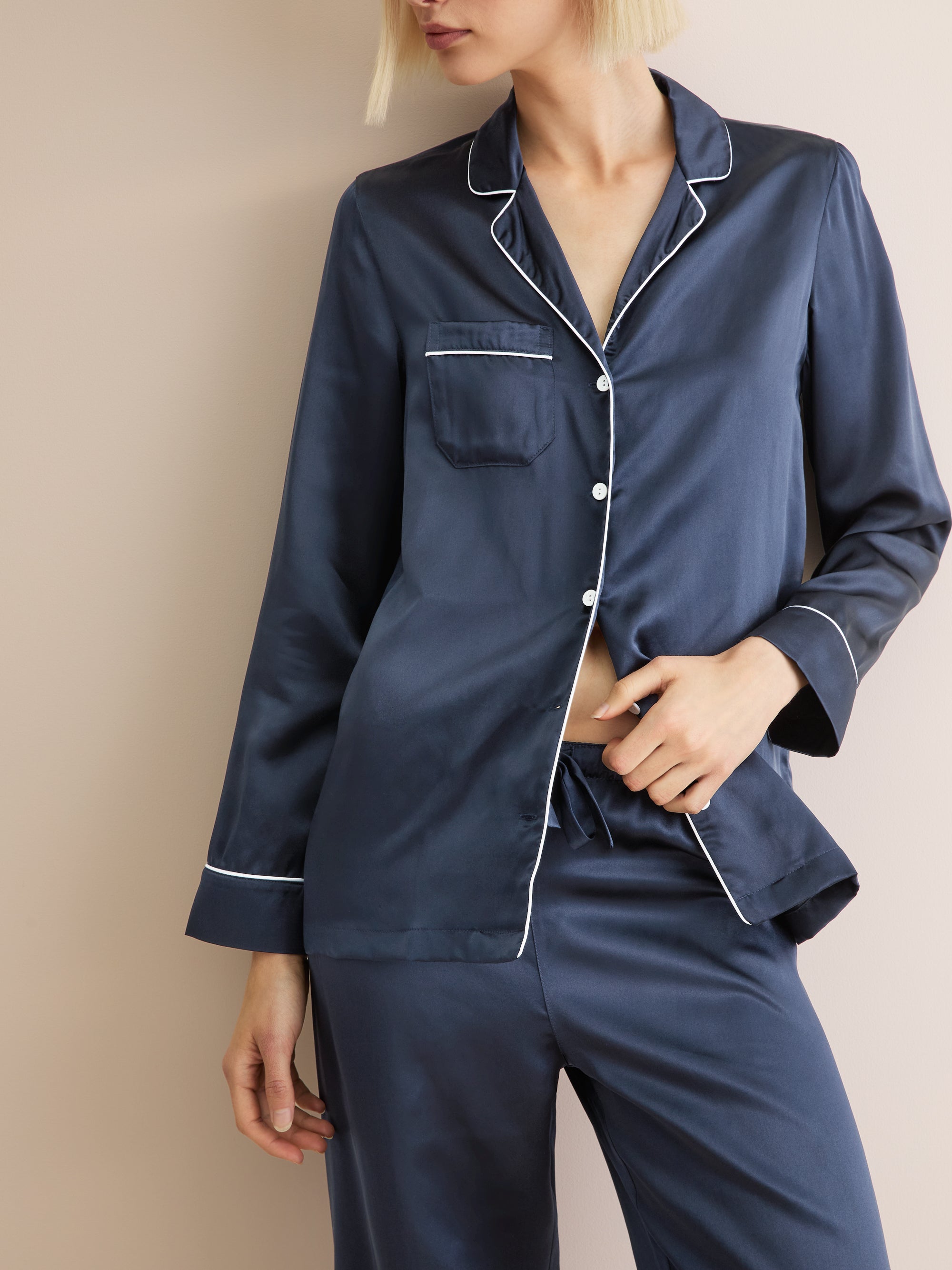 Women's Pyjamas Bailey Silk Satin Navy