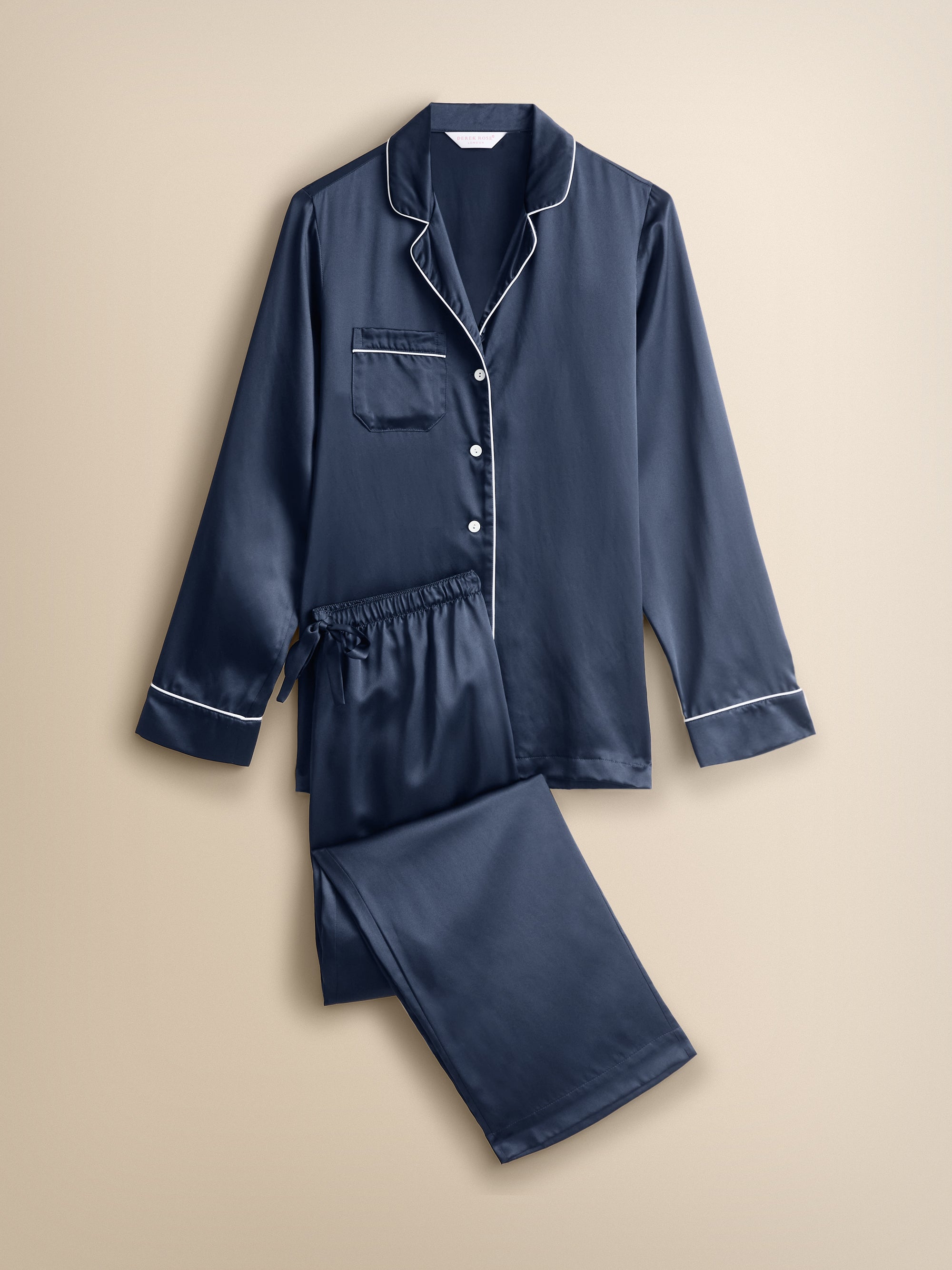Bailey Silk Pajamas Navy Blue
