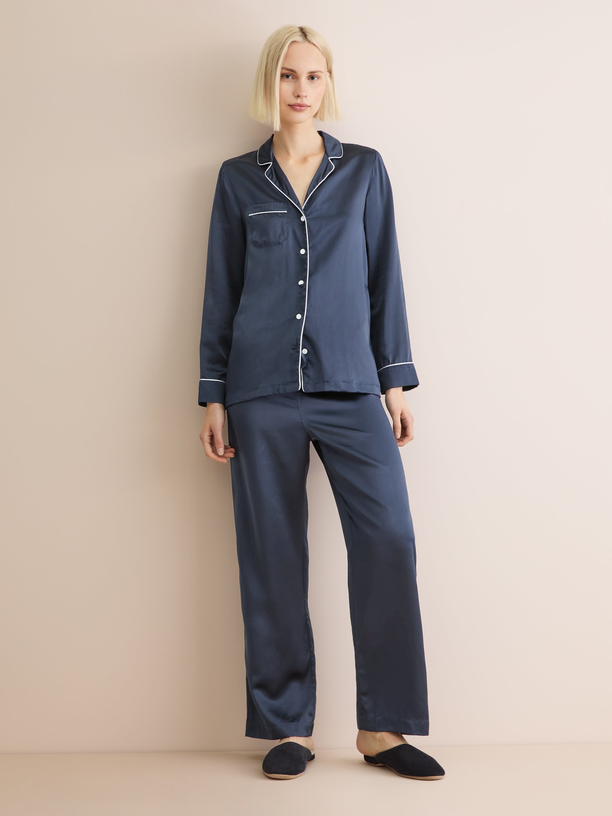 Women's Pyjamas Bailey Silk Satin Navy