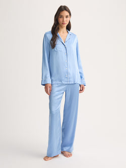 Women's Silk Pyjamas Bailey Silk Cloud Blue