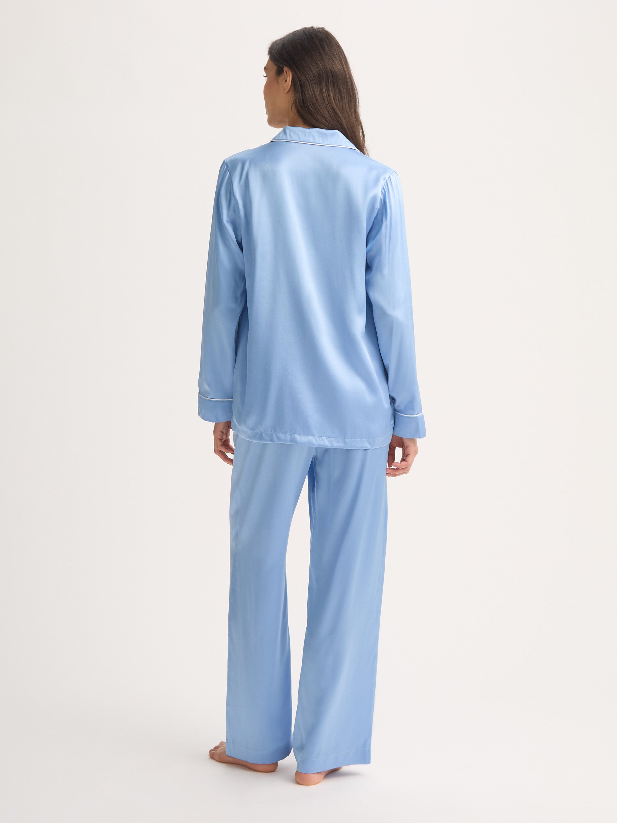 Women's Silk Pajamas Bailey Silk Cloud Blue