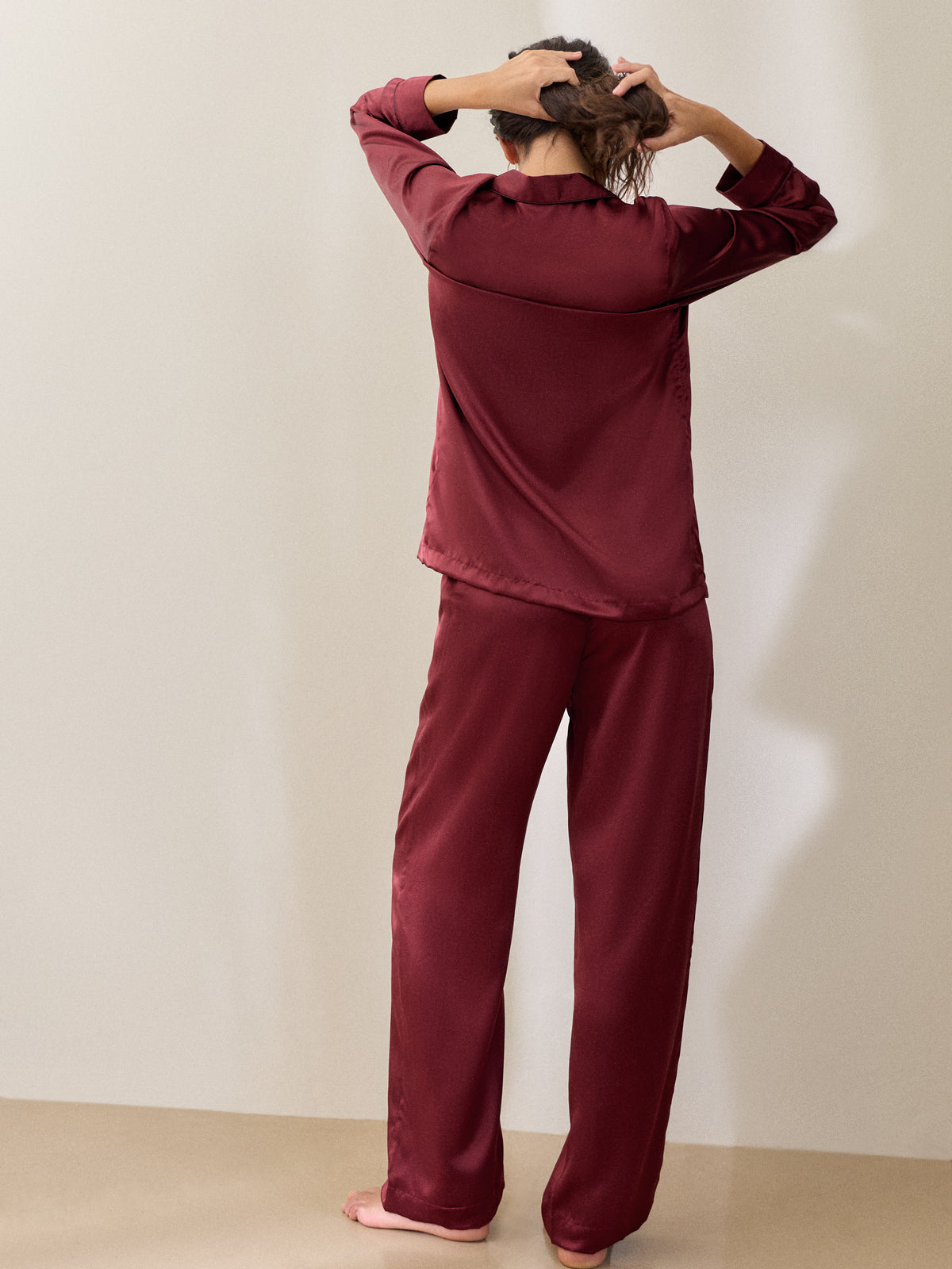 Bailey Silk Pyjamas Cabernet Red