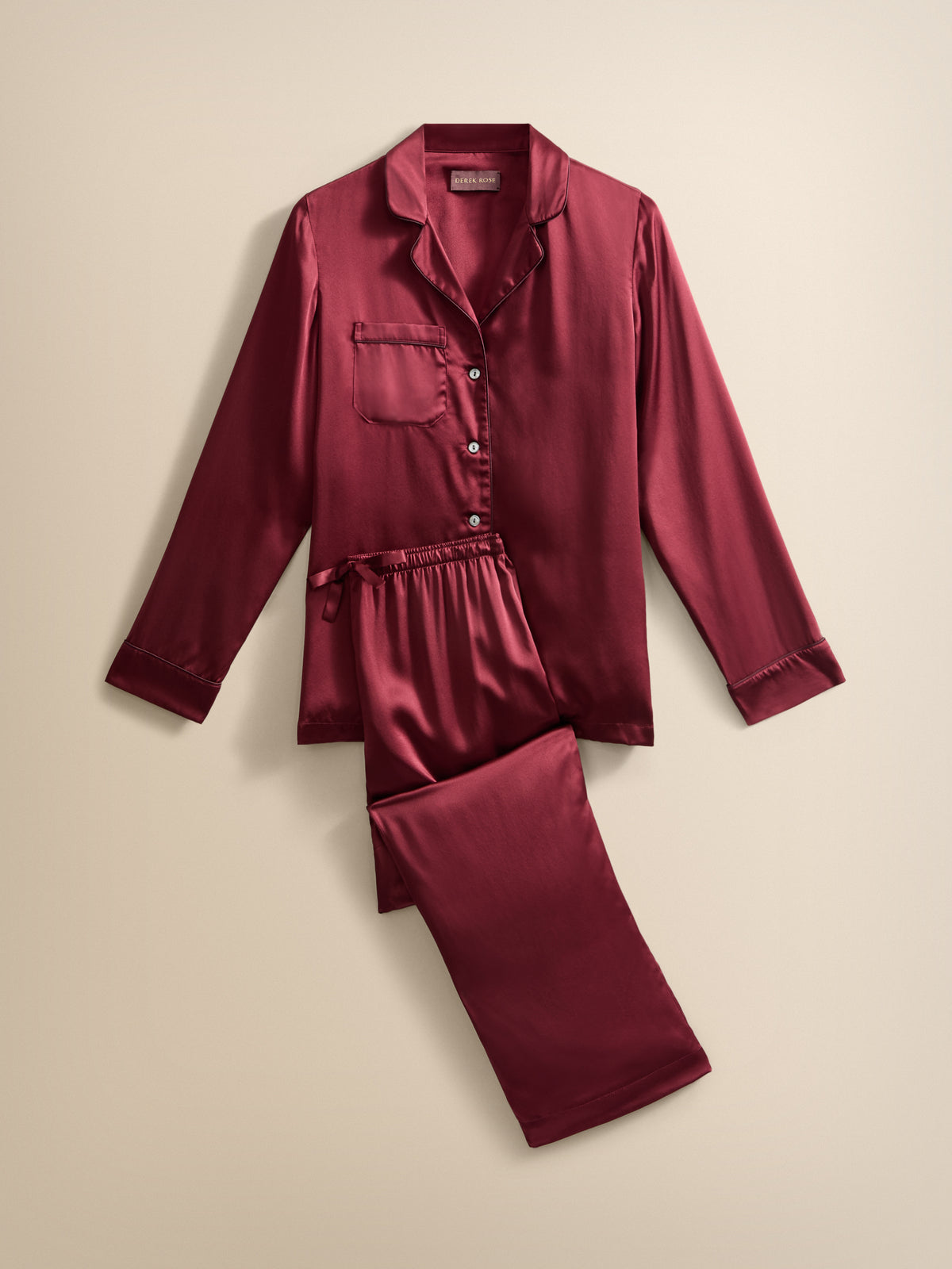 Bailey Silk Pyjamas Cabernet Red