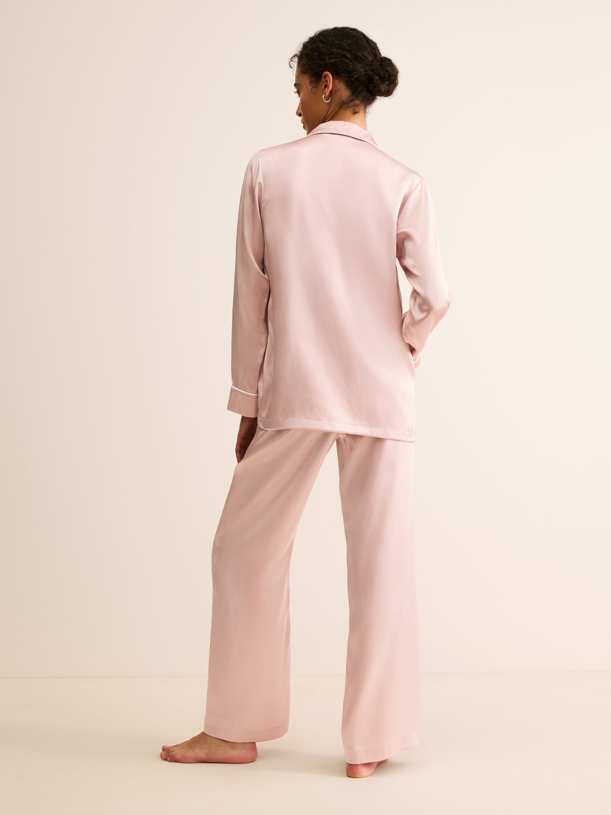 Women's Silk Pyjamas Bailey Champagne Pink