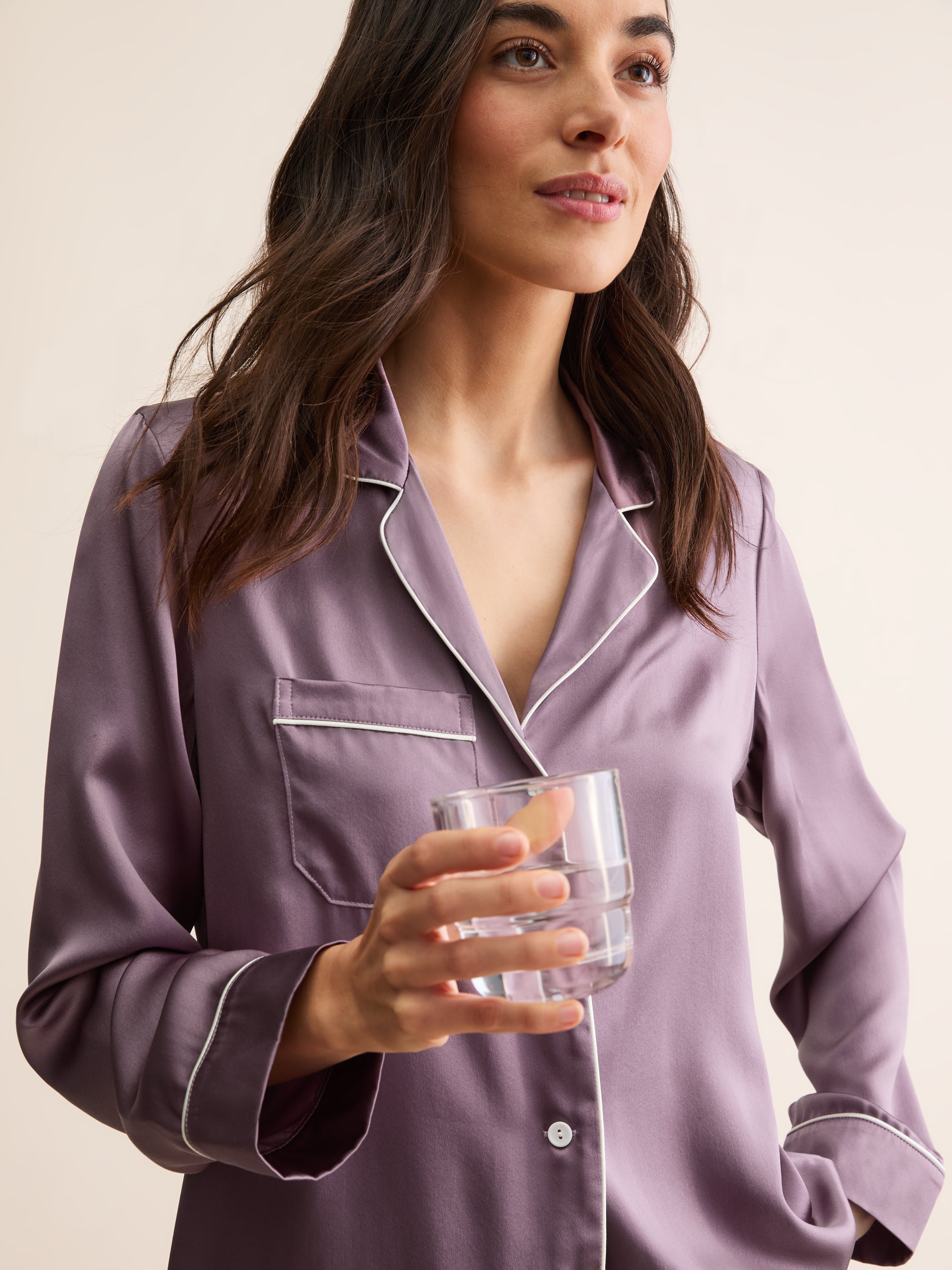 Women's Silk Pyjamas Bailey Dusty Plum