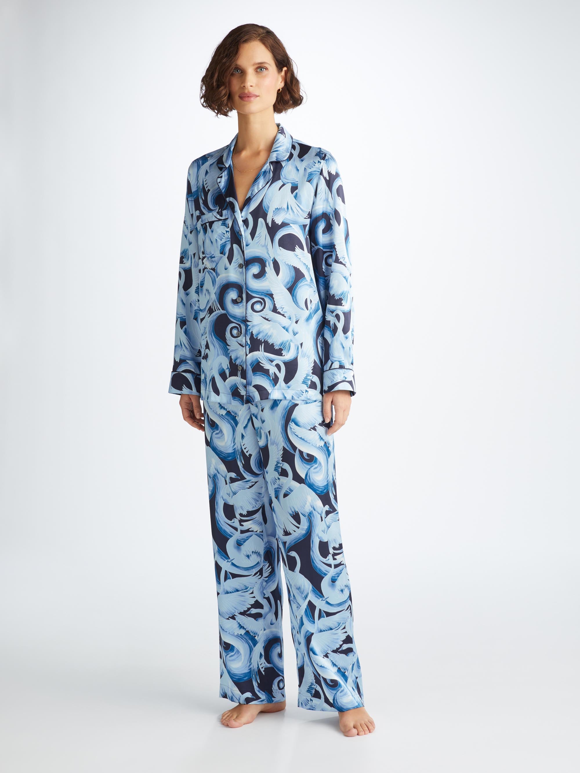 Women's Pyjamas Brindisi 104 Silk Satin Navy