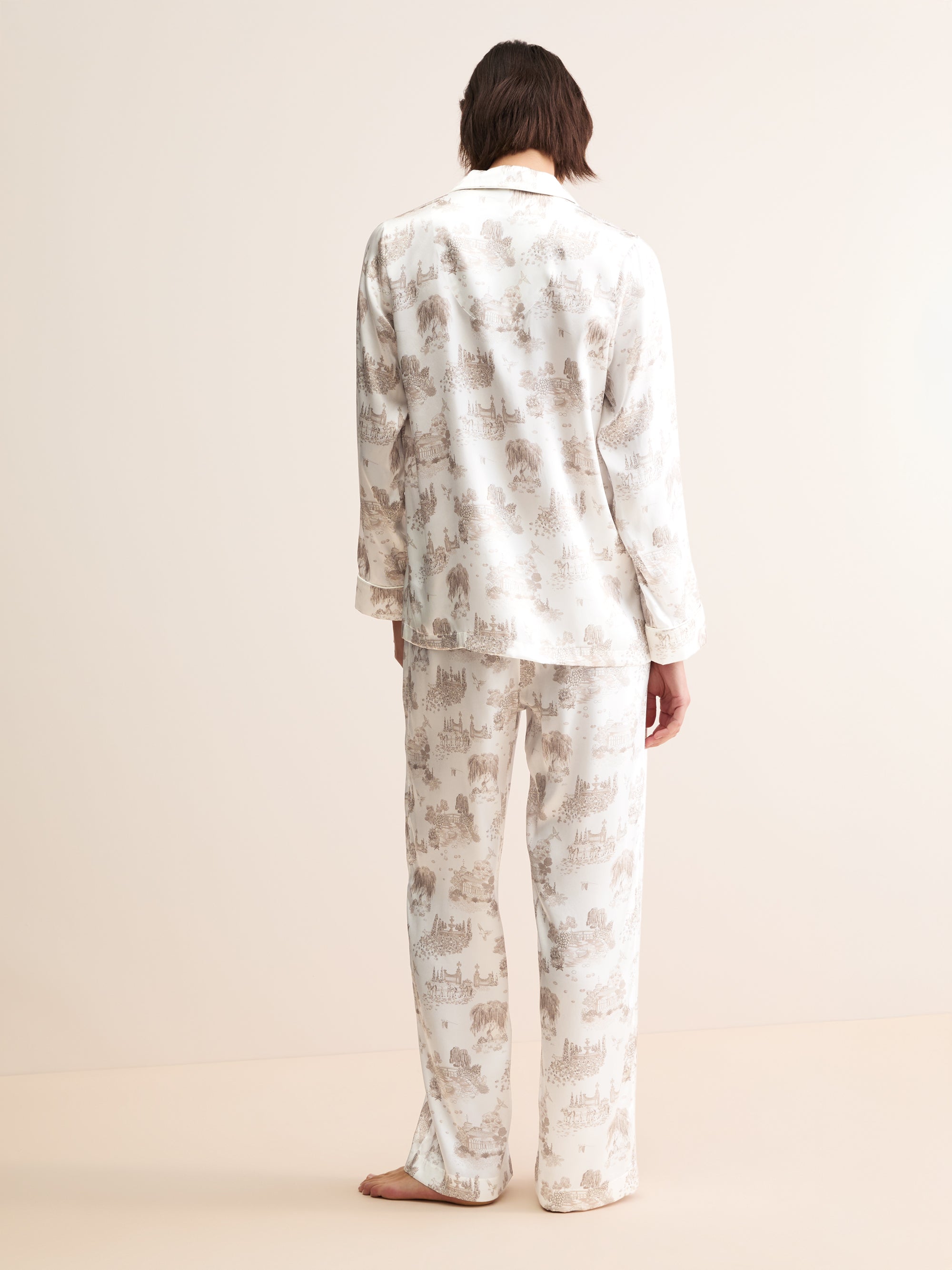 Women's Silk Pyjamas London Toile Ivory
