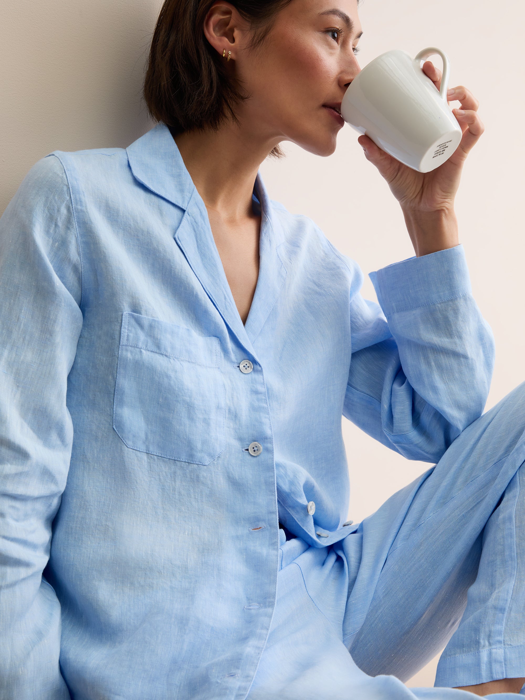 Women's Pyjamas Sicily Linen Light Blue