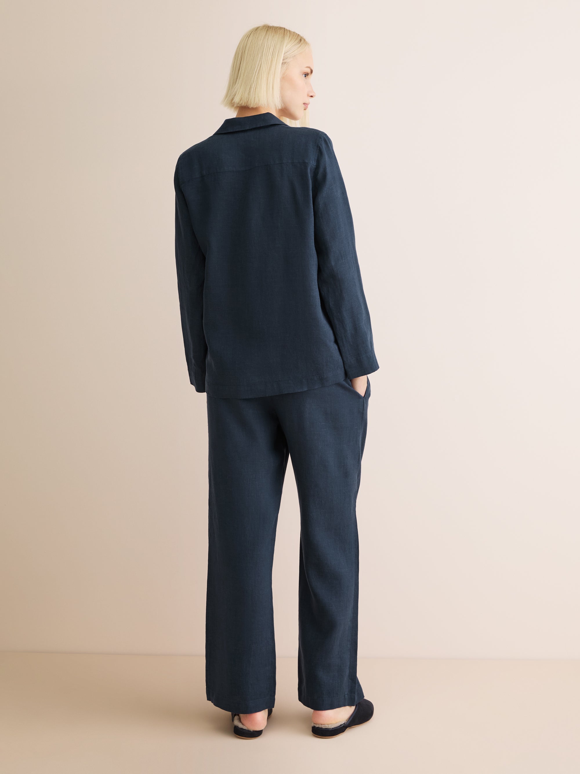 Women's Pyjamas Sicily Linen Navy
