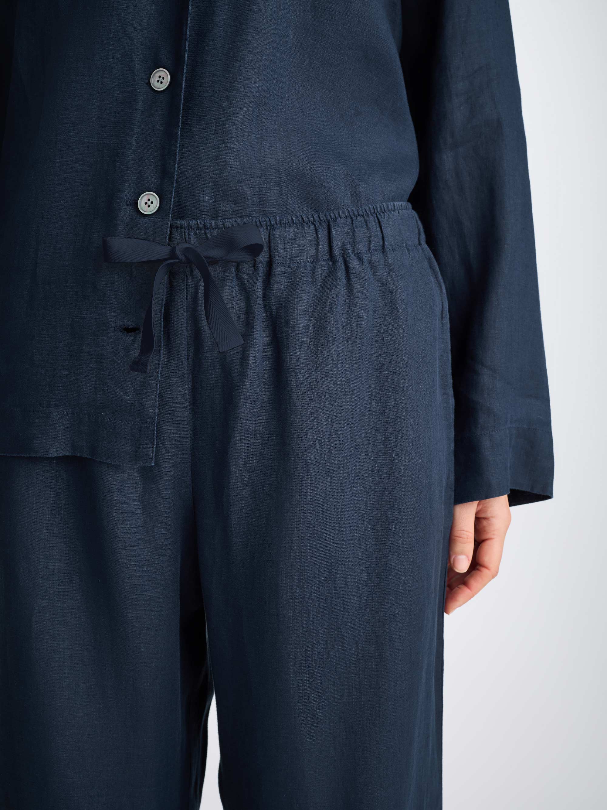 Women's Pyjamas Sicily Linen Navy