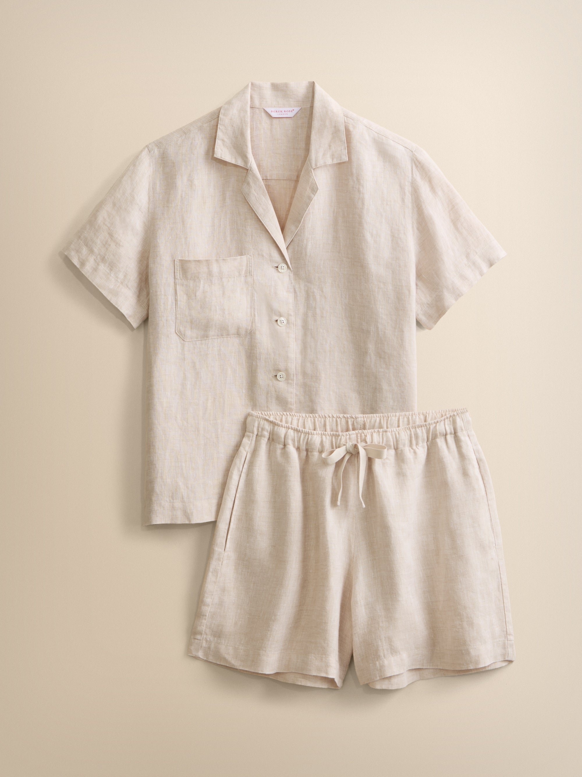 Sicily Linen Short Pyjamas Sand