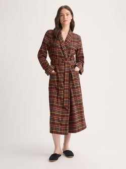 Women's Dressing Gown Kelburn Brushed Cotton Multicolour Check